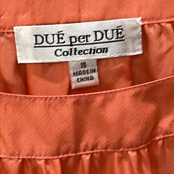 Vintage Due Per Due Coral S/S Silk Top, NWT SZ 16 - Picture 4 of 7